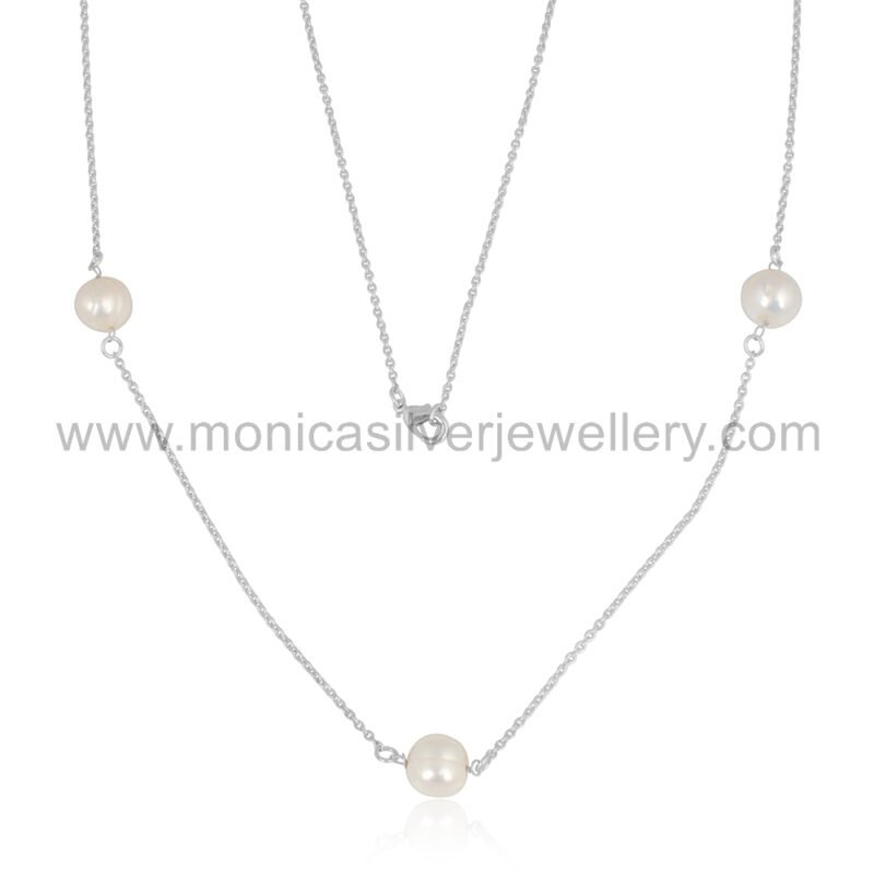 Pearl Chain 925 sterling silver Necklace